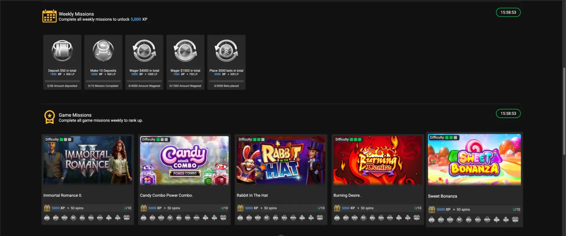 Free spins from missions at Kiwi's Treasure Casino